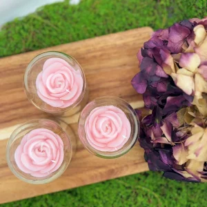 ROSE CANDLE IN GLASS DOME
